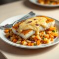 Heilbot met groente lavendel brunoise en (zieopm)