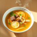 Heldere bouillon met flensjes
