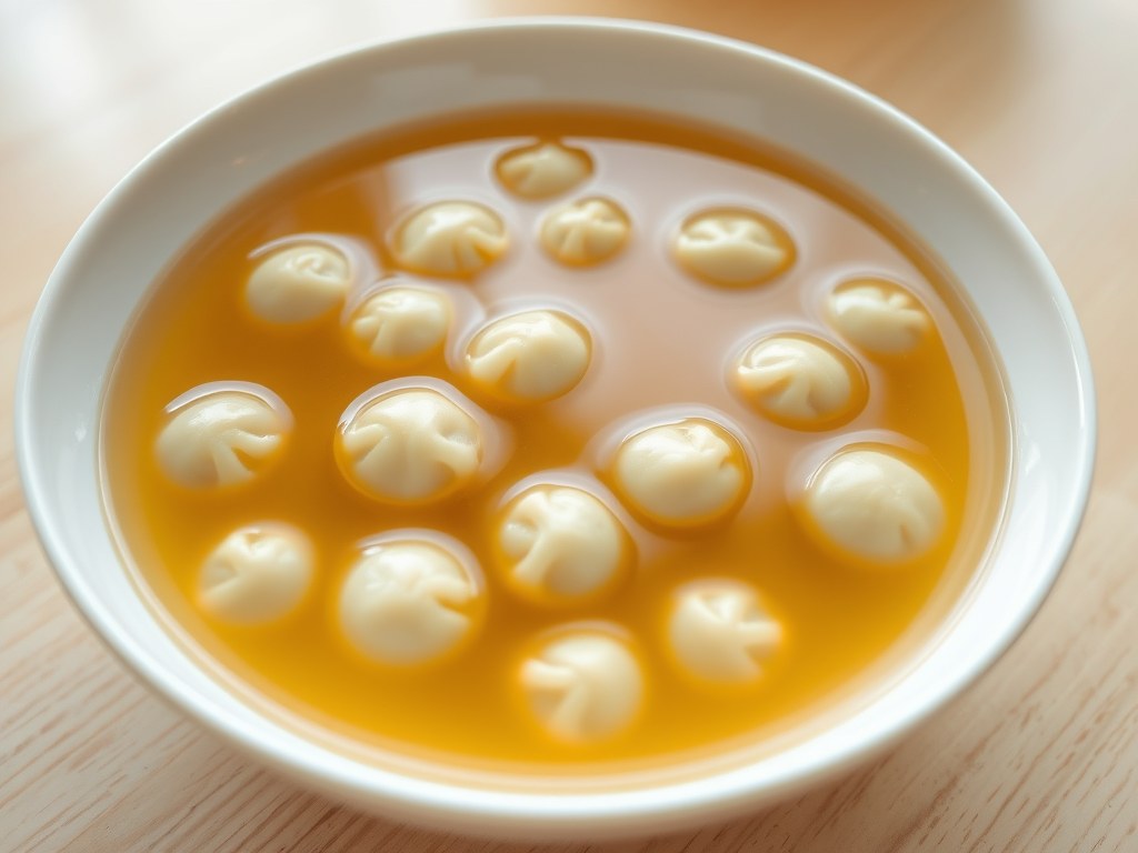 Heldere Bouillon met Knikkers(, AI-gegenereerde illustratie