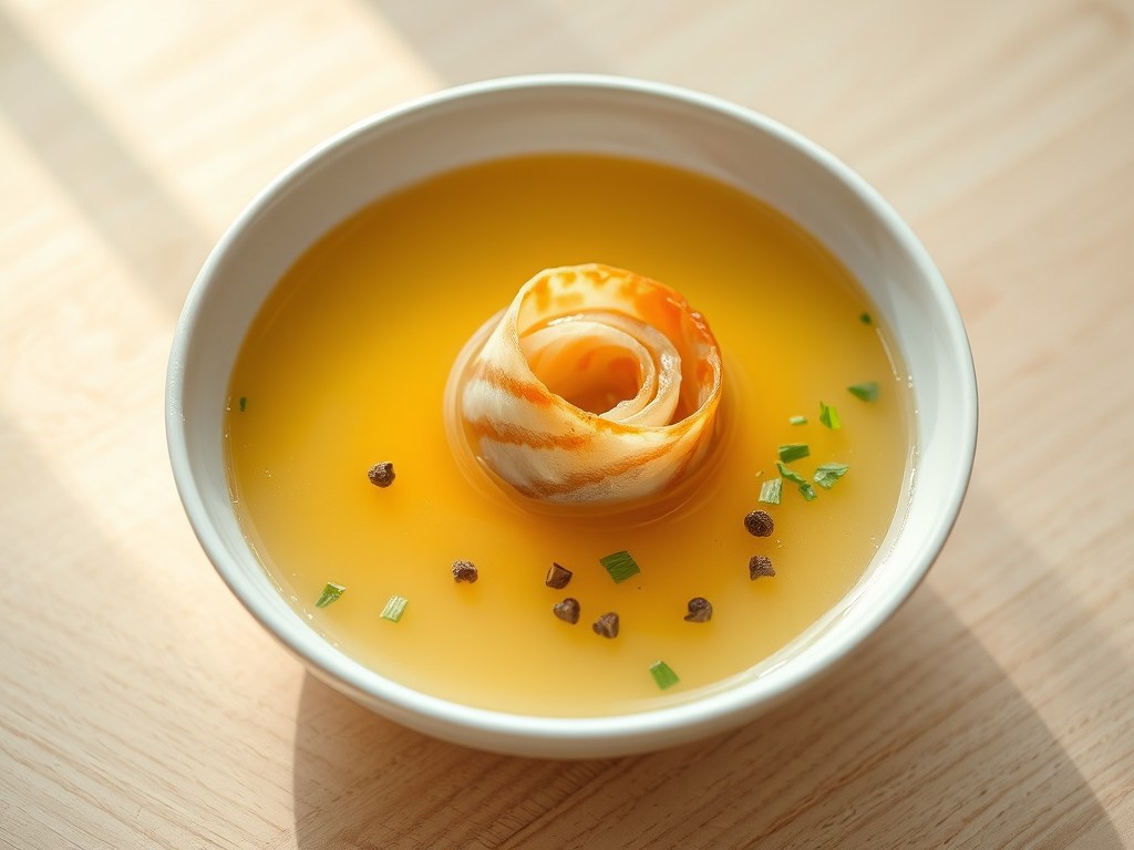 heldere vissoep, AI-gegenereerde illustratie