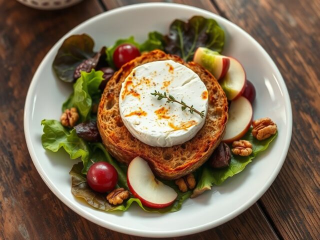 Herfstsalade met warme geitenkaas