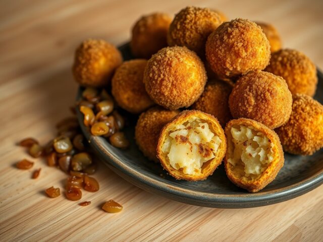 Hete bliksem (bitterballen) met sjalot