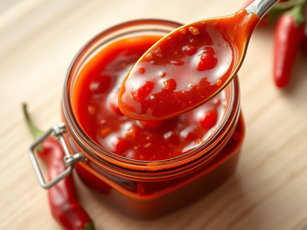Hete chilisaus, AI-gegenereerde illustratie