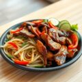 Hete sojakip met frisse salade