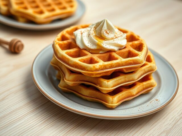 Honing wafels met amaretto mascarpone creme