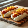 Hotdogs met kaas en bacon
