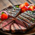Ierse steak op de bbq met een tomatenslaatje