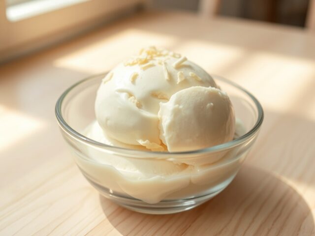 ijs van witte chocolade