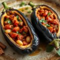 Imam bayildi = gevulde aubergine
