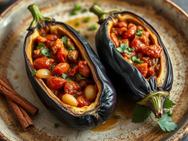 Imam bayildi = gevulde aubergine
