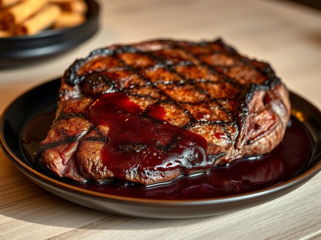 In Wijn Gemarineerde Gebakken Ribeye