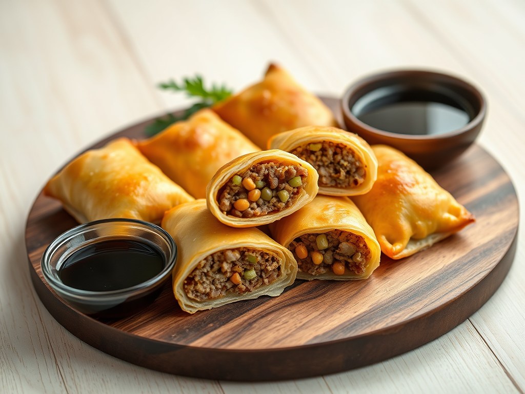 Indische saucijzenbroodjes, AI-gegenereerde illustratie