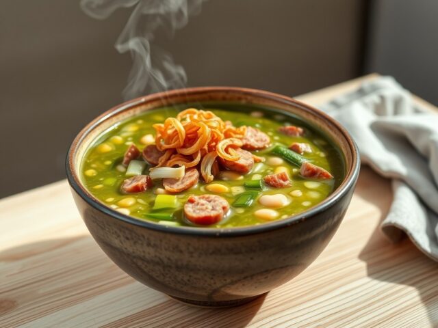 Indonesische erwtensoep (katjang idjo-soep)