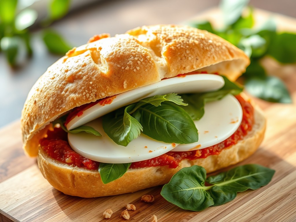 Italiaans broodje gezond (ahum), AI-gegenereerde illustratie