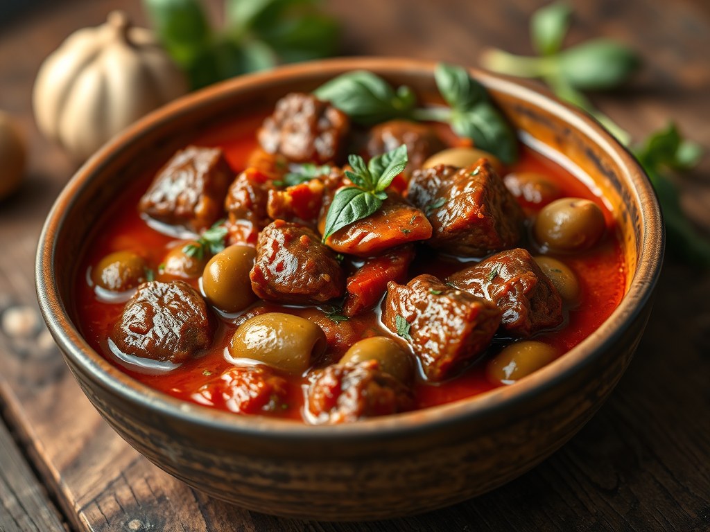 Italiaans stoofvlees, AI-gegenereerde illustratie