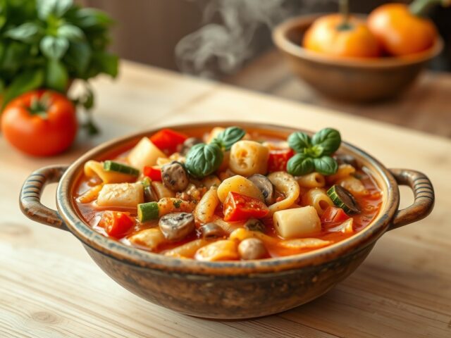 Italiaanse maaltijdsoep met pasta