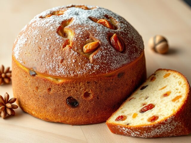 Italiaanse panetonne (Milanees kerstgebak)