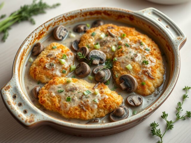 Jagerschnitzel uit de oven (Auflauf)