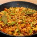 Jambalaya met kip, chorizo en groenten, zonder pakjes en/of zakjes