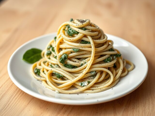 Jamie’s Tagliatelle met spinazie, mascarpone etc