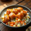 Japanse Zalmballetjes met Wortel-Gember-Ananas Rijst