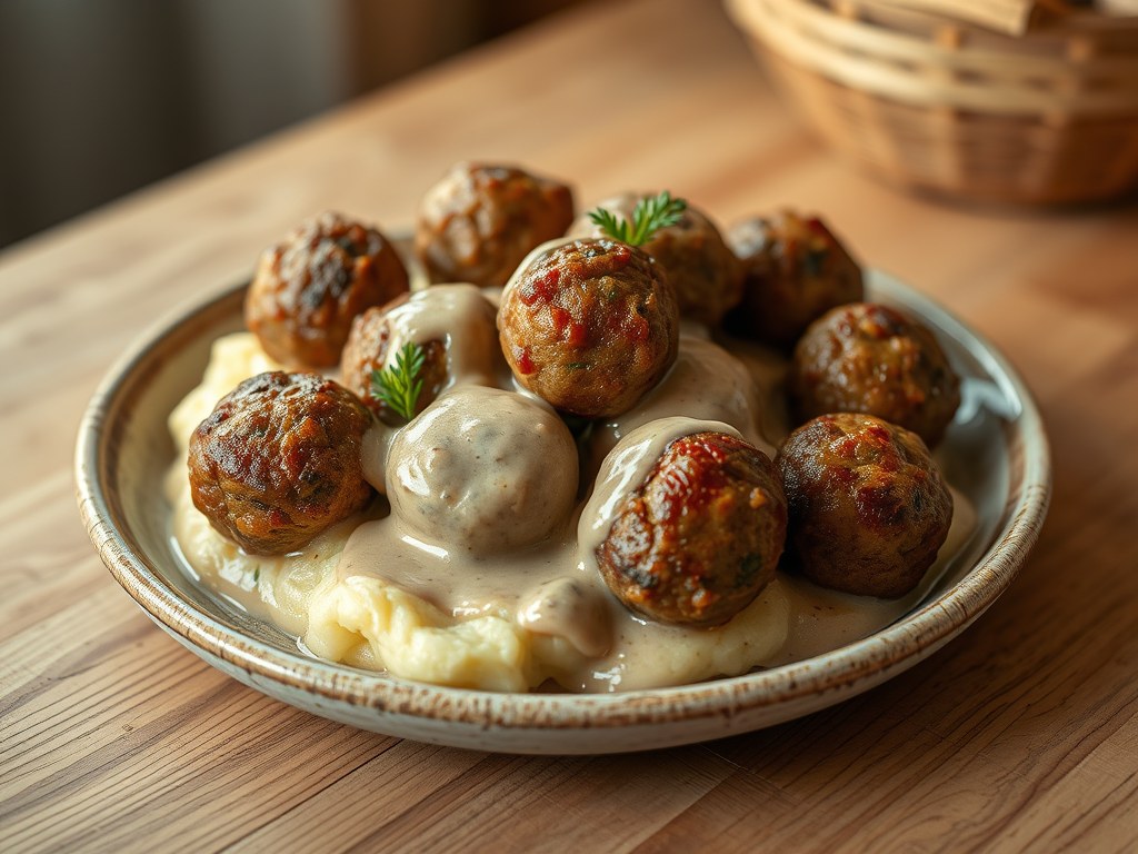 Köttbullar, AI-gegenereerde illustratie
