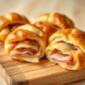 Kaas uien broodjes gevuld met ham