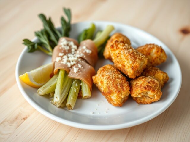Kaaskroketten met witloof en ham