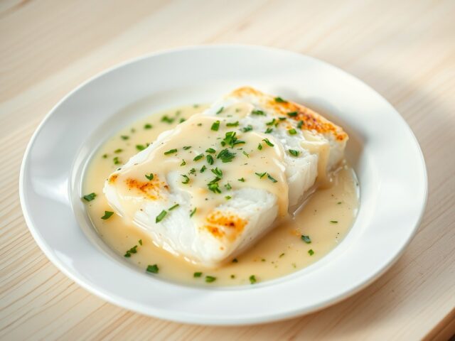 Kabeljauw-filet met een Rieslingsaus