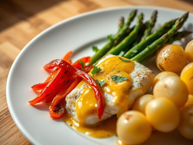 Kabeljauw met gegrilde asperges