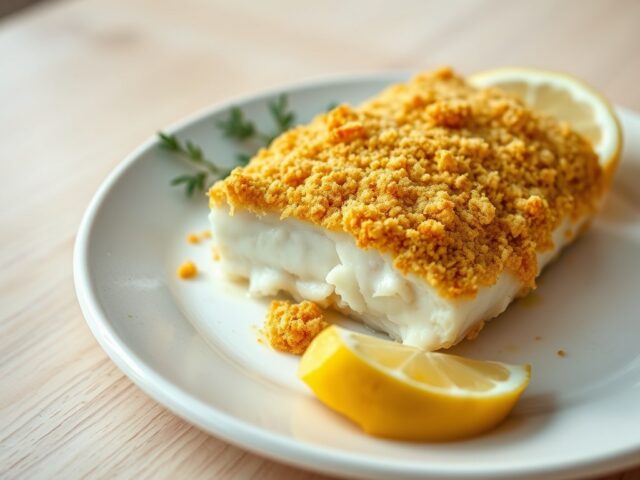 Kabeljauw met mosterdkorstje
