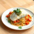 Kabeljauw met pasta