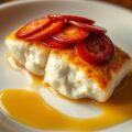 Kabeljauw met schubben van chorizo