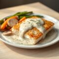 kabeljauwfilets met boursinsaus en groentjes