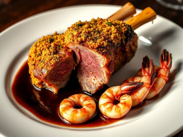 Kalfscarré met gamba’s