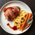 Kalfsfilet met truffelpapardelle met jonge wortel