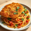 Kalfslapjes met spaghetti Milanese
