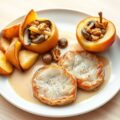 Kalfsoesters met appelsaus en hartig gevulde appel