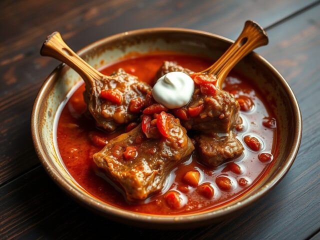 Kalfsschenkels met Lomboks en Paprika