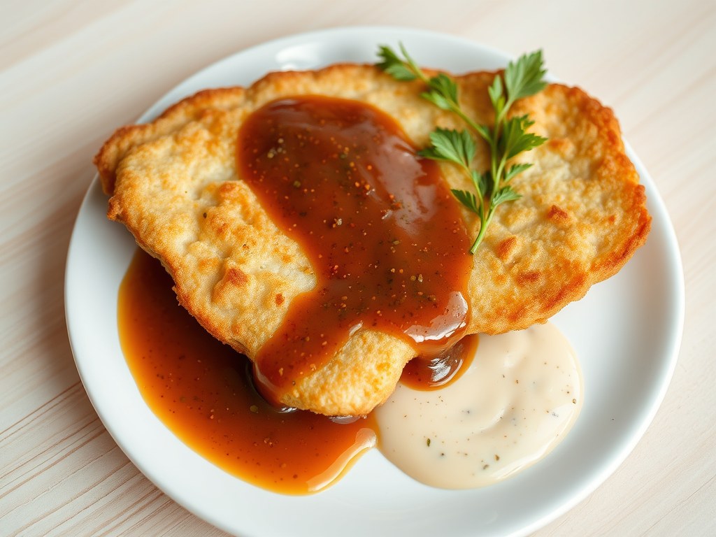 Kalfsschnitzel met madeirasaus, AI-gegenereerde illustratie