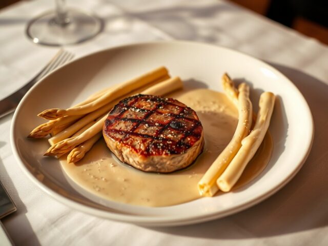 Kalfstournedos met bourgondische asperges