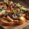 Kalkoen op sesam-lente-ui toast