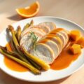 Kalkoenfilet met witloof en sinaasappelsaus