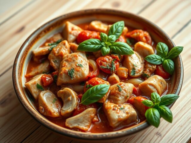 Kalkoenreepjes in Italiaanse tomatensaus