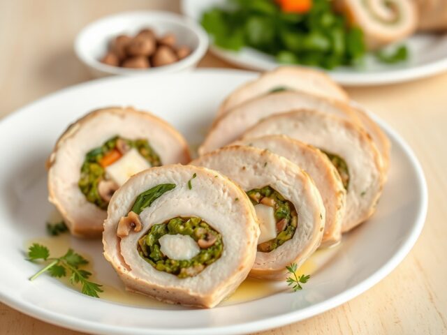 Kalkoenrollade in het groen