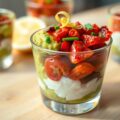 Kariens kleurig glaasje met ricotta