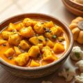 Kerrieschotel met aardappel en bloemkool
