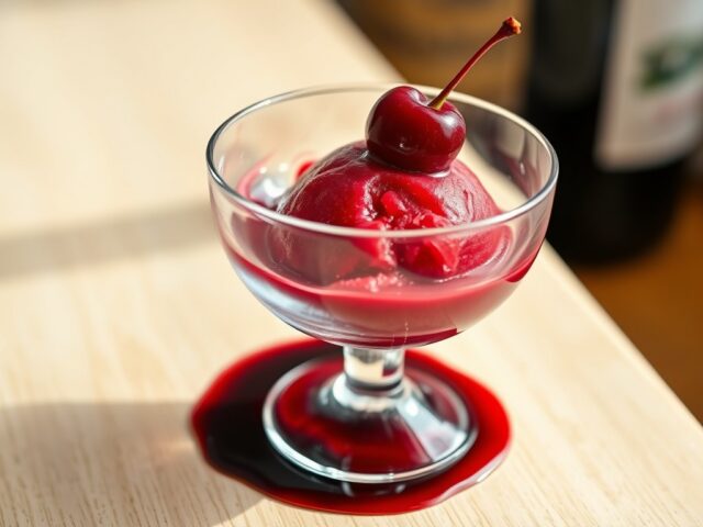 Kersensorbet met kriek Lambic