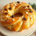 Kerstkrans met amandelschaaf