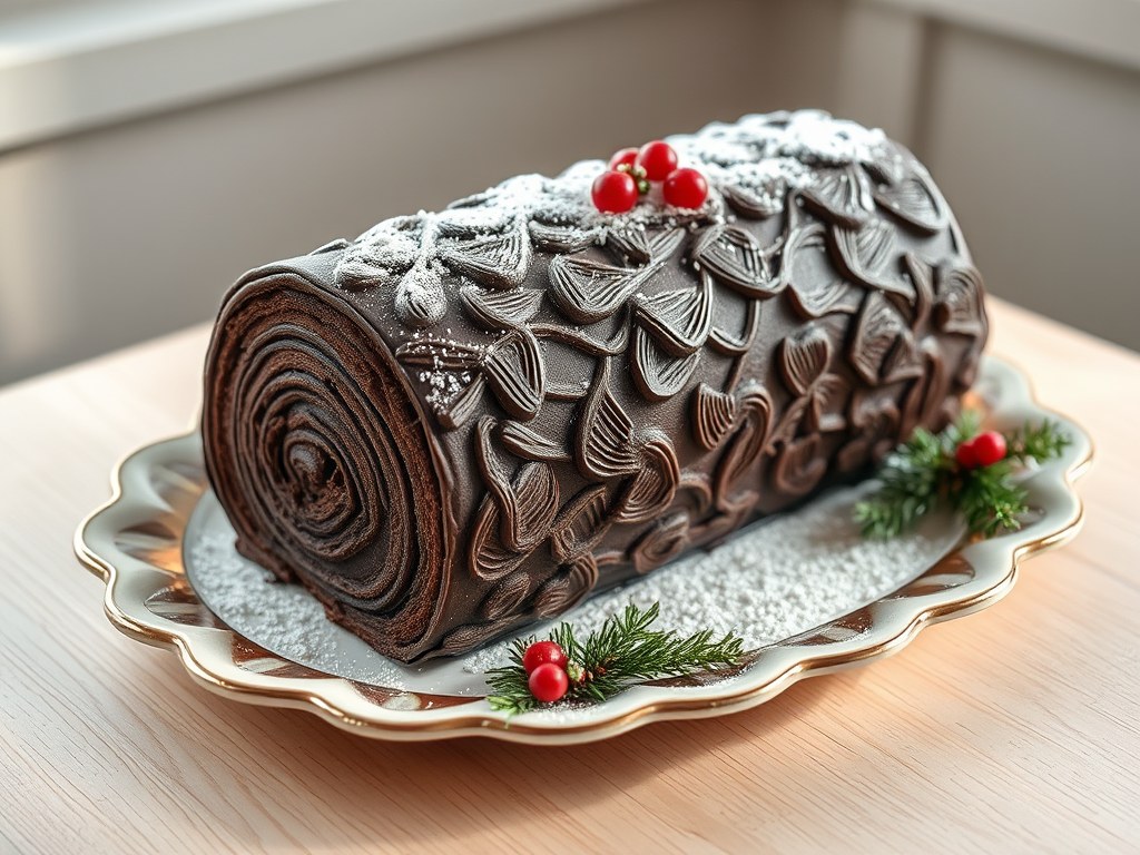 Kerststronk, AI-gegenereerde illustratie